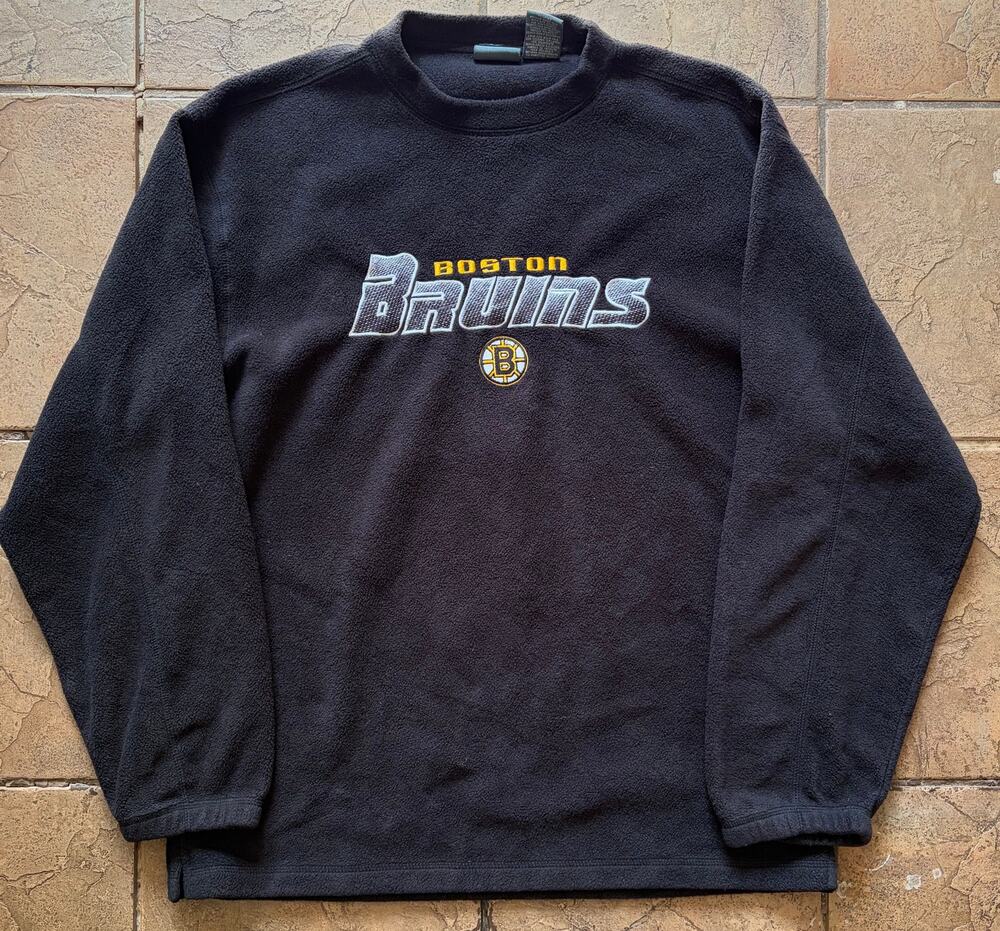 Boston Bruins Pro Edge Black Fleece Pullover Sweatshirt Embroidered NHL Men’s L